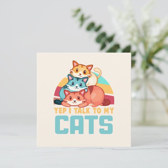 Sim, falo com o meu Design de Trio Gato Adorável d (Em pé/Frente)