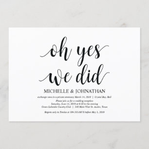 sim, fizemos, convite para elopetes de casamento