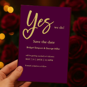 Sim, nós fazemos casamento Dourado salvar o cartão