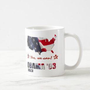 Sim nós podemos a caneca 2008 de Obama Biden