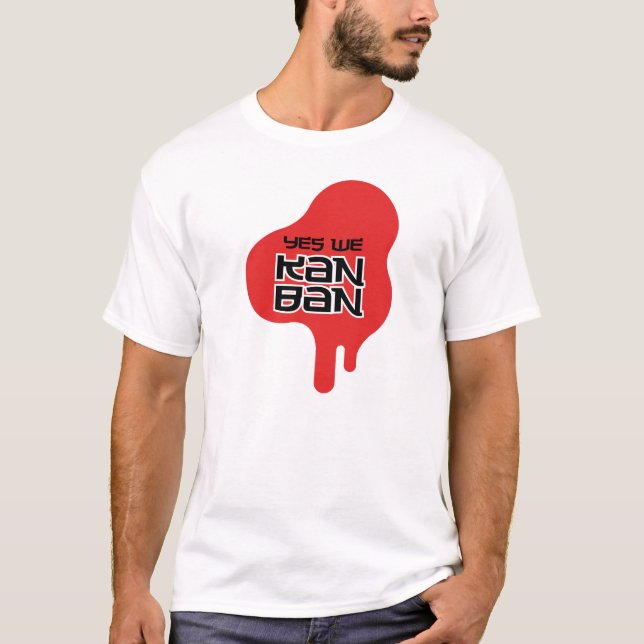 Sim nós t-shirt vermelho dos homens do gotejamento (Frente)