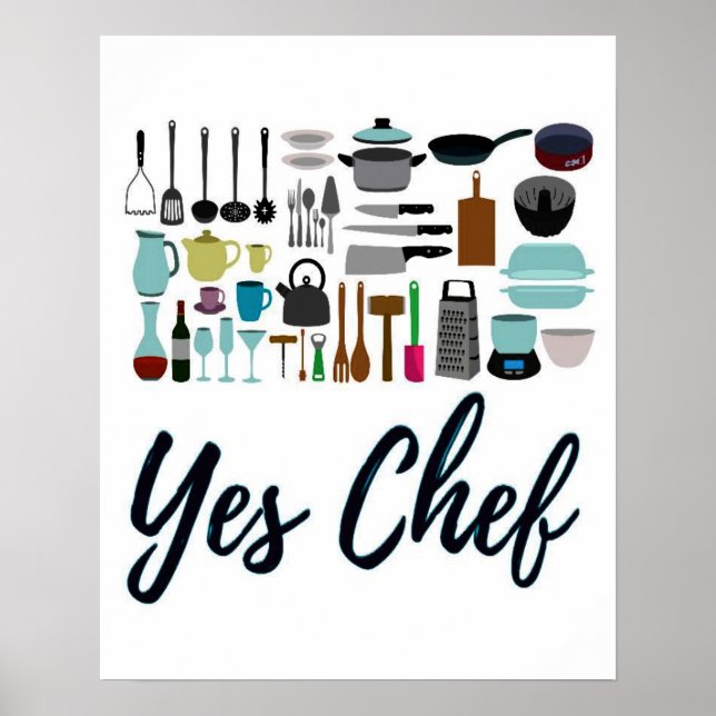 Sim Poster de Arte Chef Kitchen (Frente)