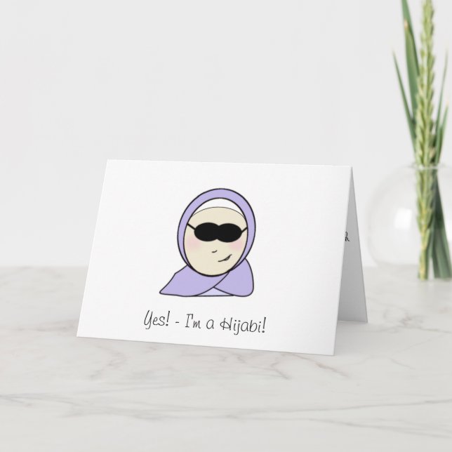 Sim, sou um cartão de felicitações Hijabi (Frente)