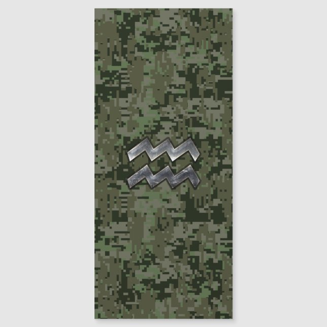 Símbolo Aquarius Zodiac na Camuflagem Digital Verd (Frente)