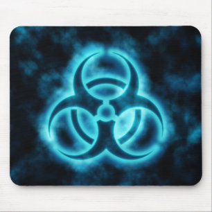 Símbolo Azul-Branco Mousepad do Biohazard do