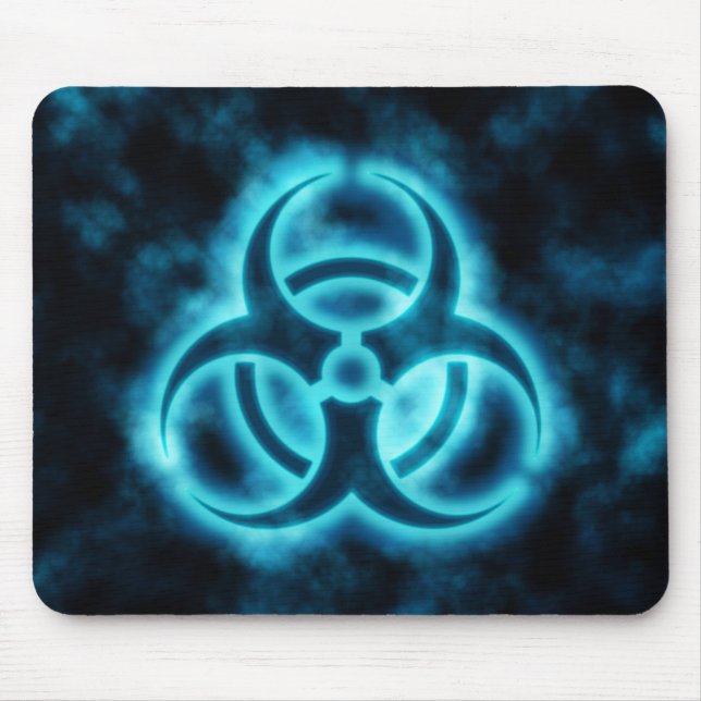 Símbolo Azul-Branco Mousepad do Biohazard do (Frente)