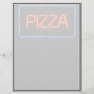 Símbolo azul e vermelho do neon PIZZA