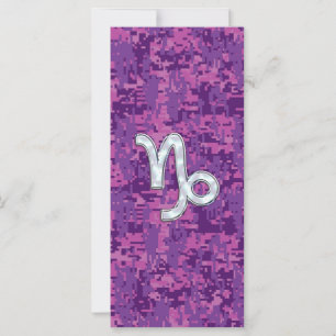 Símbolo Capricórnio Zodiac no Fuchsia Digital Camo