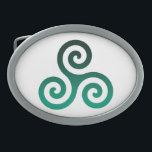 Símbolo Celta Verde Triskele<br><div class="desc">Símbolo verde Triskele. O símbolo Triskele ou Triskelion é constituído por três espirais interpressas ou três braços como se estivesse a sair do seu centro. Esse símbolo celta de movimento ou ação representa os três mundos: celeste, físico e espiritual.</div>