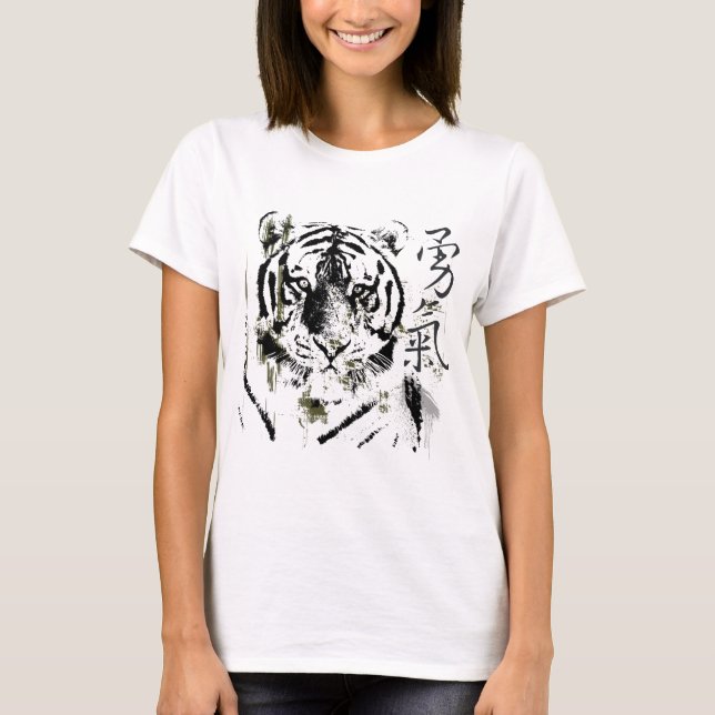 Símbolo Chinês Coragem T-Shirt (Frente)