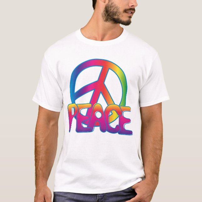 Símbolo Colorido de Paz T-Shirt (Frente)