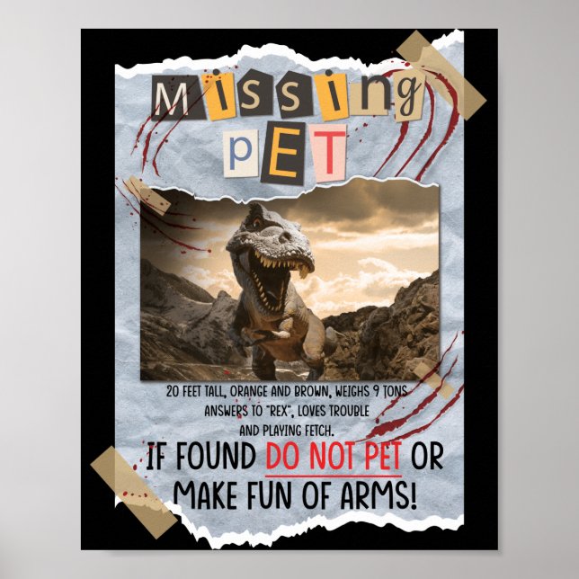 Símbolo com Poster de Pet T Rex ausente do Jurássi (Frente)