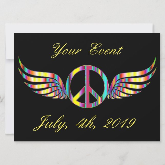 Símbolo da Paz Hippie Alado Thunder_Cove (Frente)