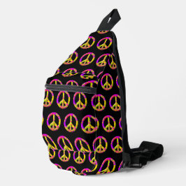 Símbolo da Paz psicodélico rosa amarelo 3D