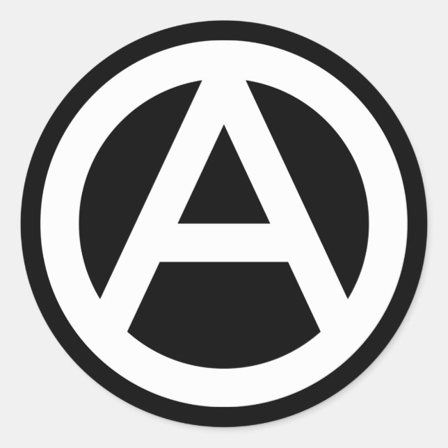 Símbolo de Anarquia BRANCA Adesivo redondo clássic (Frente)
