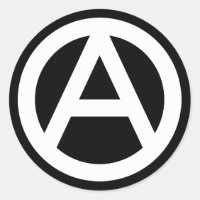 Símbolo de Anarquia BRANCA Adesivo redondo clássic