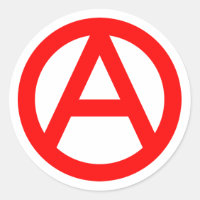 Símbolo de Anarquia VERMELHA Adesivo redondo cláss