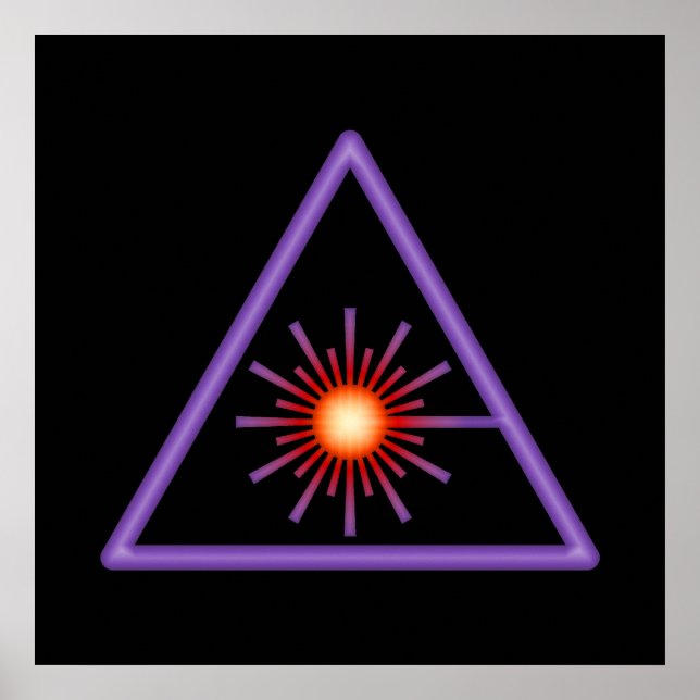 Símbolo de Aviso Laser Poster (Frente)