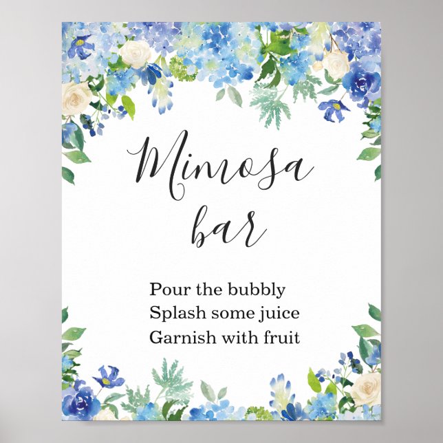 Símbolo de Bar Mimosa - Hydrangea Greenery Poster (Frente)
