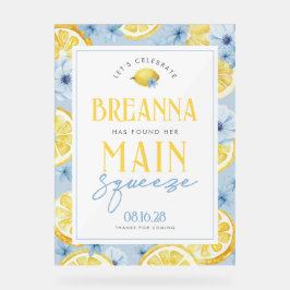 Símbolo de boas-vindas do acrílico azul-limão prin