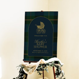 Símbolo de boas-vindas do Chá de fraldas Xadrez Ve