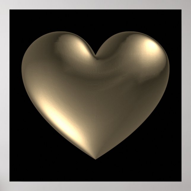Símbolo de Coração 3D Poster (Frente)