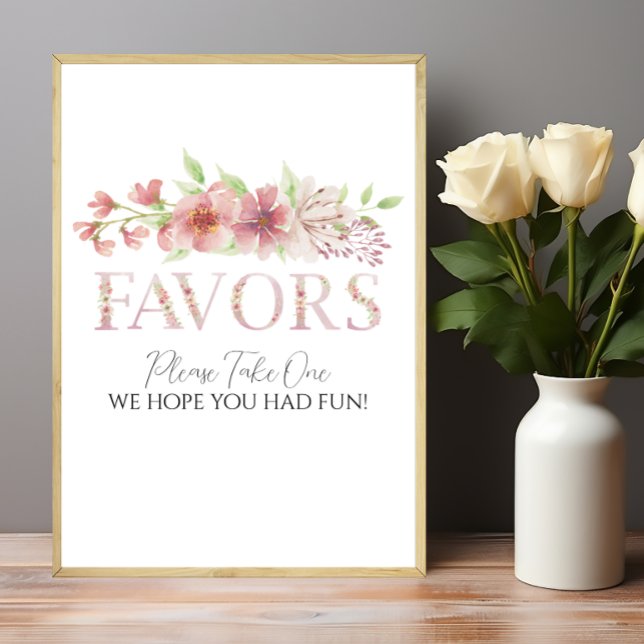 Símbolo de Favor Floral Rosa Poster (Criador carregado)