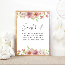 Símbolo de Guestbook Rosa Poster