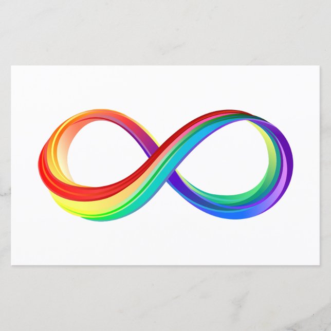 Símbolo de Infinidade Arco-Íris em Camadas (Frente)