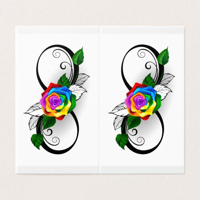 Símbolo de Infinito com Rosa Arco-íris (Exterior Desdobrado)
