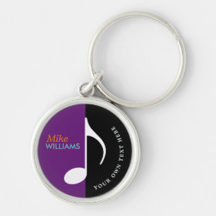 símbolo de música no chaveiro com nome