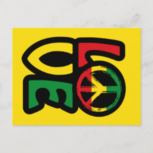 Símbolo de paz da música reggae cartão postal
