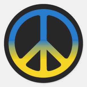 Símbolo de paz da Ucrânia Adesivo redondo cláss