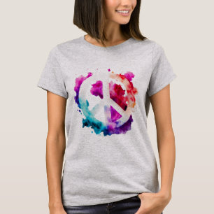 Símbolo de Paz de Aquarela T-Shirt