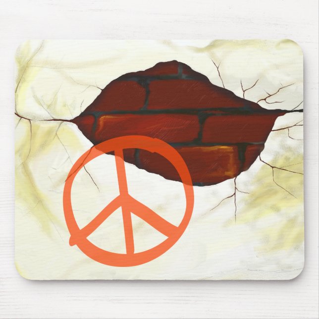 Símbolo de paz na parede, mousepad (Frente)
