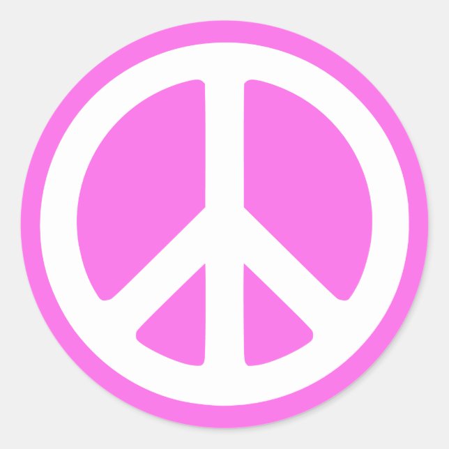 Símbolo de paz rosa adesivos (Frente)