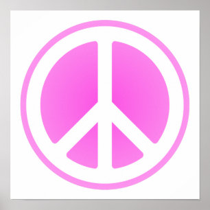 Símbolo de paz rosa Poster