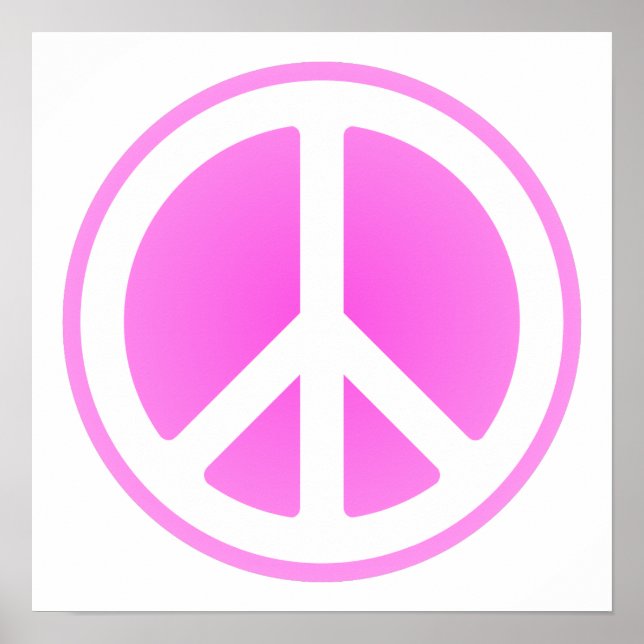 Símbolo de paz rosa Poster (Frente)