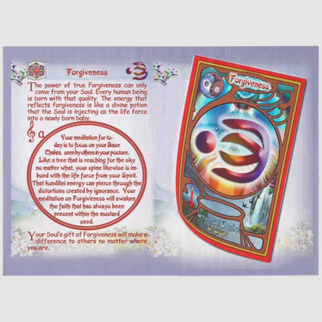 Símbolo de perdão Papel tecidular (Frente )