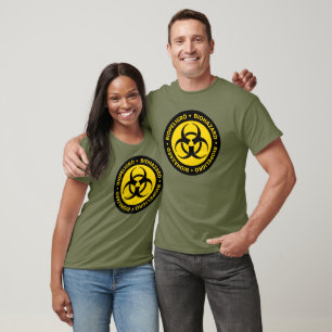 Símbolo de perigo biológico amarelo T-shirt