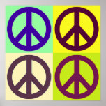 Símbolo de pop Art Peace Poster<br><div class="desc">Símbolos Populares e Históricos - Trabalho de Pop de Arte Digital com Símbolo de Paz</div>