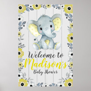 Símbolo de Poster de elefante de bebê amarelo