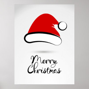 Símbolo de Poster de Santa Hat de Natal Moderno