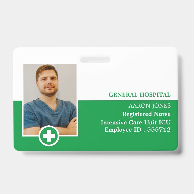 Símbolo de Primeiros Socorros, Crachá de ID Médico (Frente)