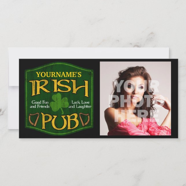 Símbolo de Pub Irlandês Personalizado (Frente)