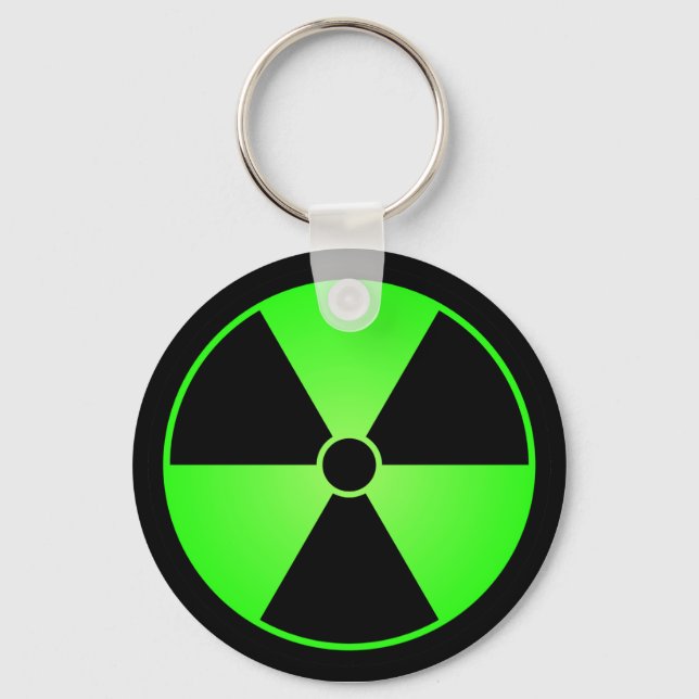 Símbolo de Radiação Verde Chaveiro (Frente)