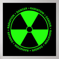 Símbolo de Radiação Verde Poster