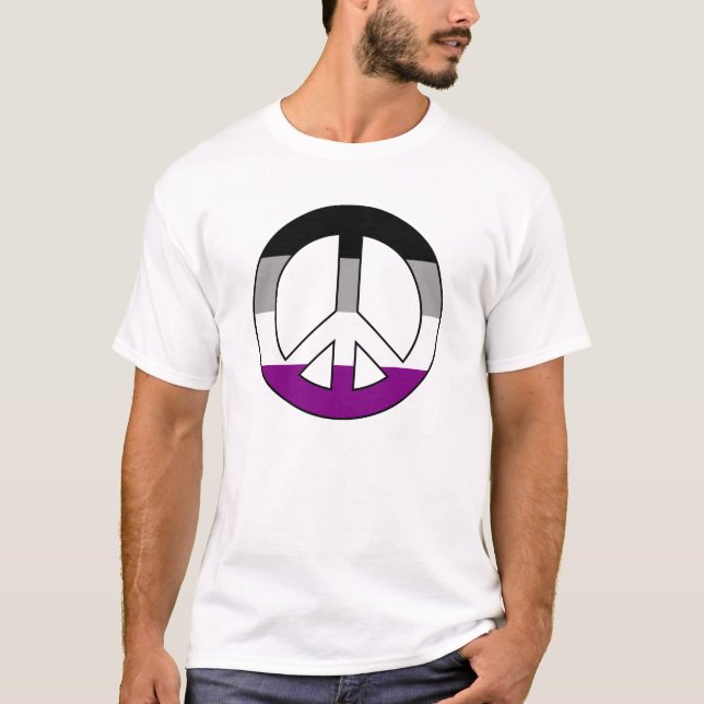 Símbolo de sinal de paz de assexualidade T-Shirt (Frente)