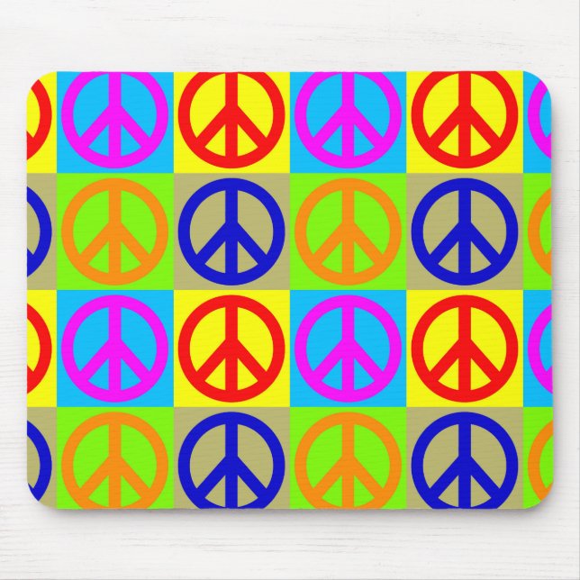 Símbolo de Sinal de Paz de pop Art Mousepad (Frente)