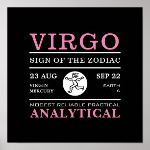 Símbolo de Virgem do Zodiac, Poster astrológico